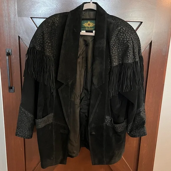 Vintage Leather Fringe Western Cowgirl Jacket - Picture 10 of 11
